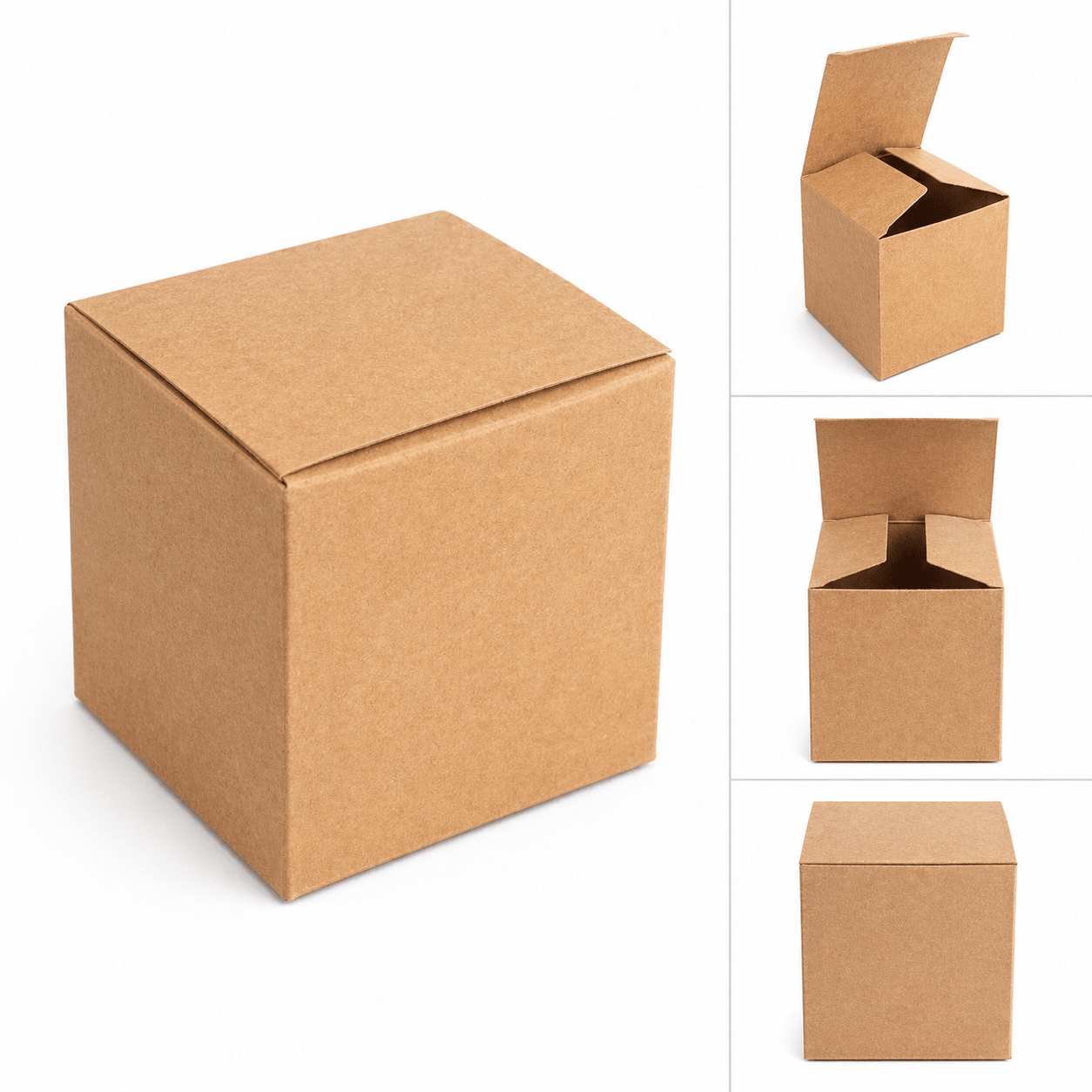 Cutie pătrată din carton kraft (set 50 buc) - CraftUp
