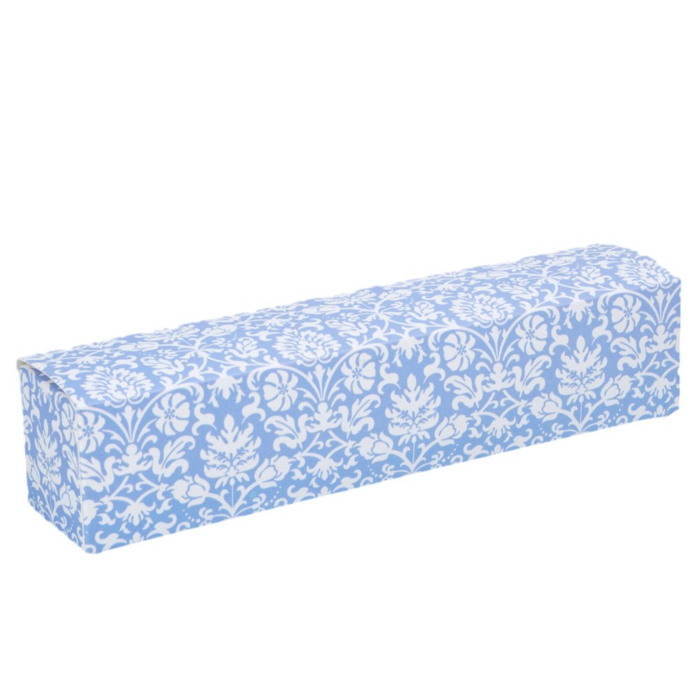 Cutie rigletă cu panglică albă - albastru (set 10 buc) - 19x4x3.8cm - CraftUp