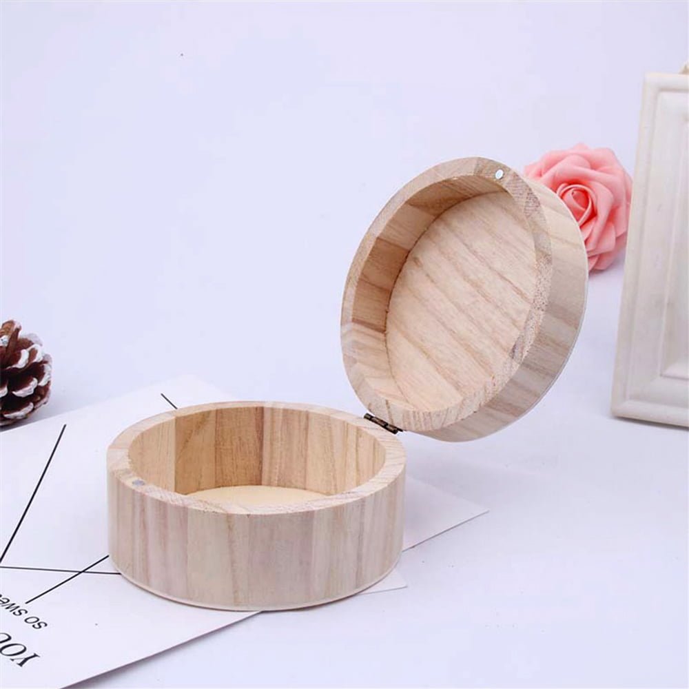 Cutie rotundă din lemn medie 11,5x6cm - CraftUp