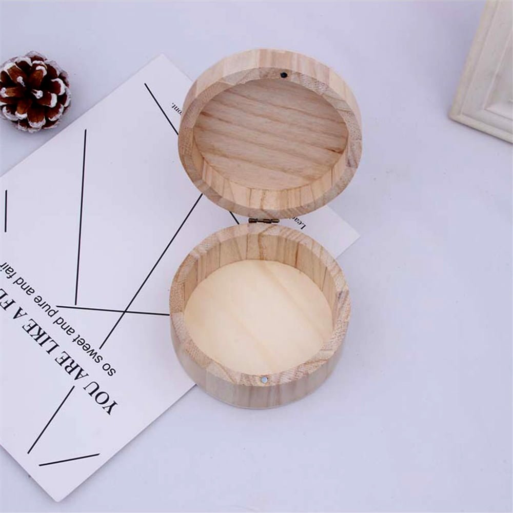 Cutie rotundă din lemn medie 11,5x6cm - CraftUp