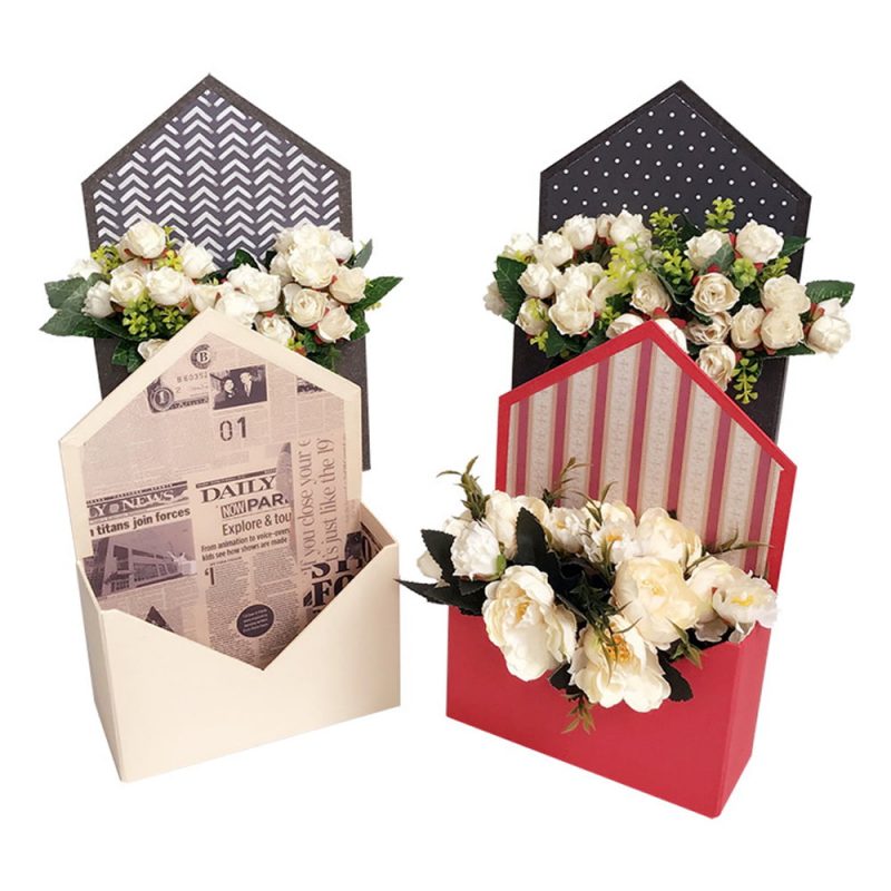 Cutie solidă tip plic - beige ziar - CraftUp