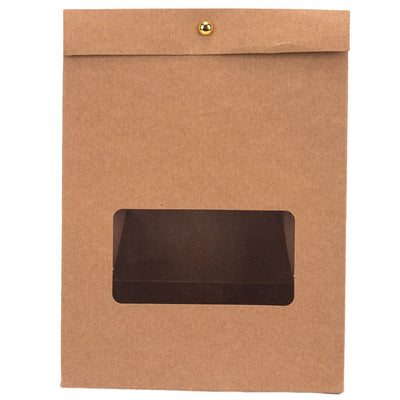 Cutii stand up cu fereastră și capsă - kraft (set 25 buc) - 15x8x20cm