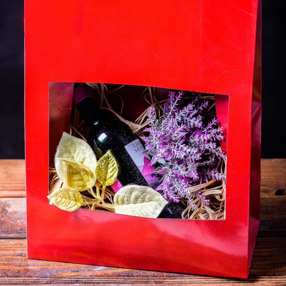 Cutii cu fereastră și mâner - roșu (set 5 buc) - CraftUp