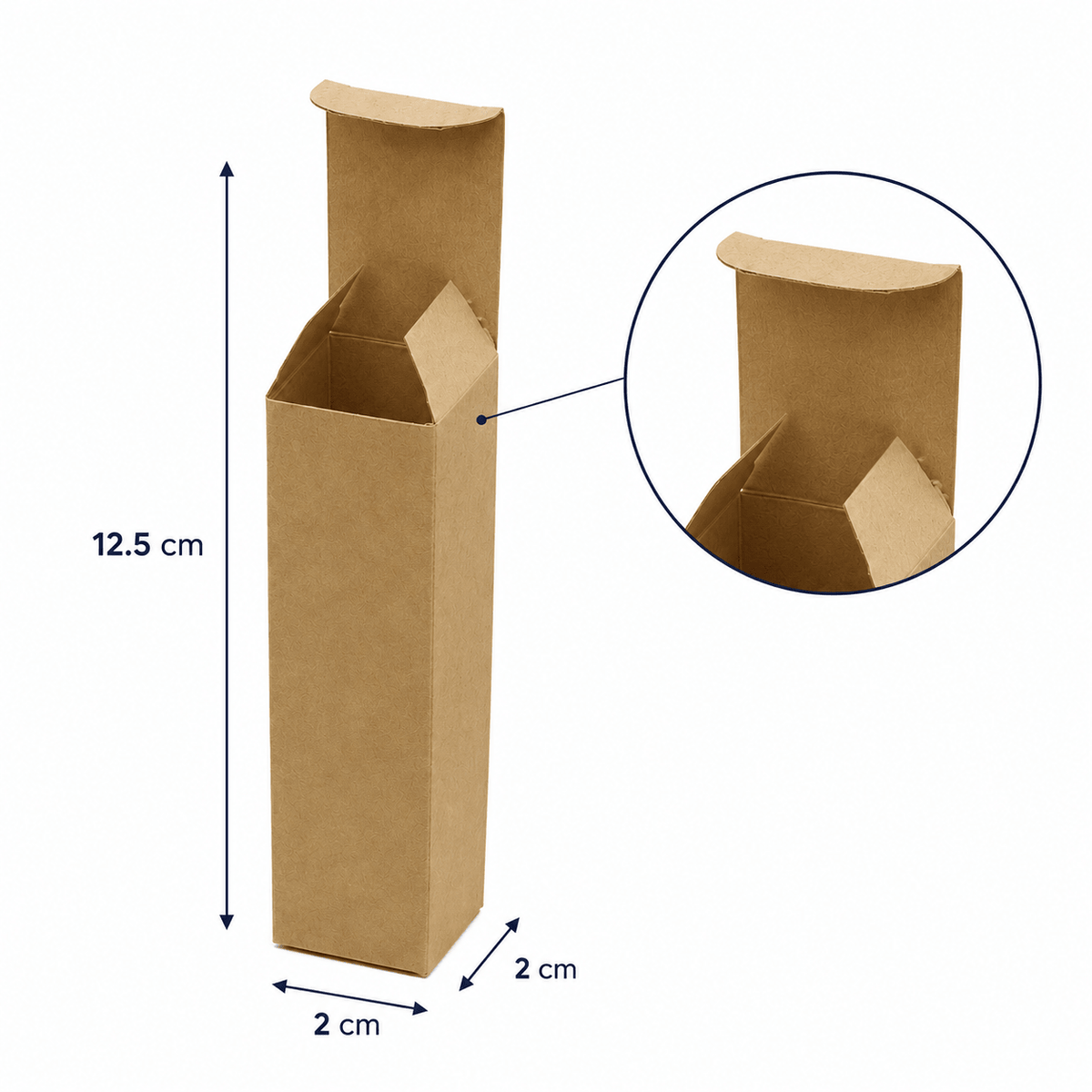 Cutii înalte cu clapetă - kraft (set 50 buc) - CraftUp