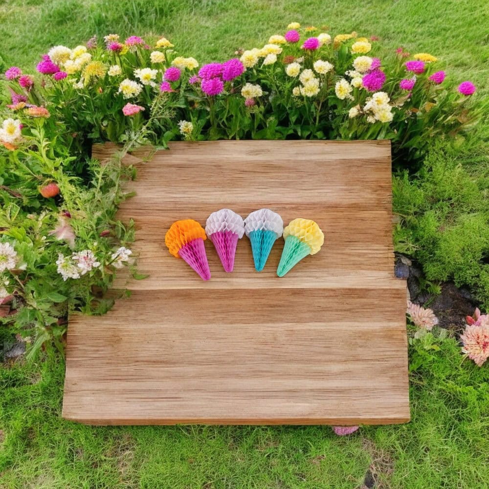 Decorațiuni hârtie pentru petreceri model înghețată (set 4 buc) - 10x17cm - CraftUp