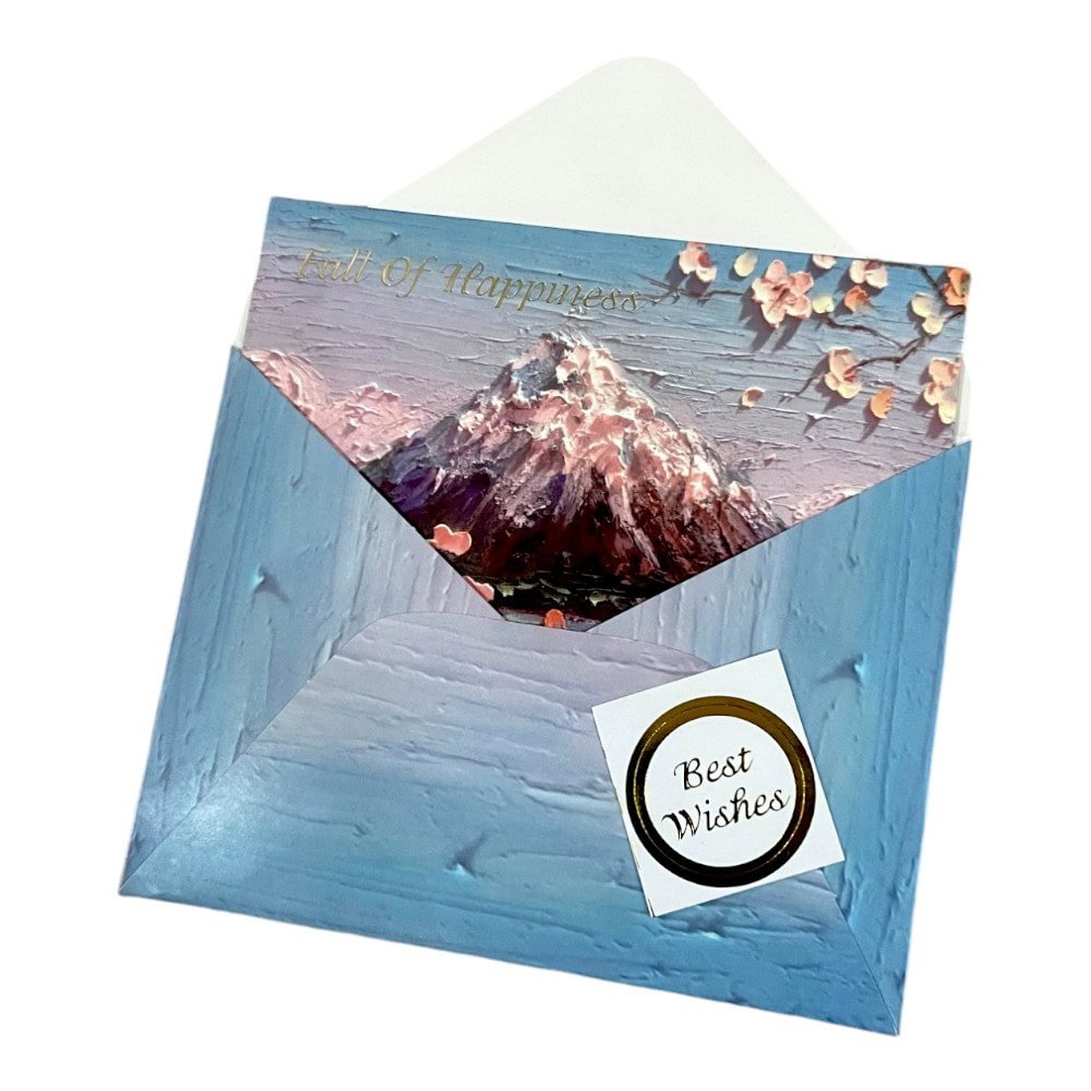 Felicitare stil pictură cu plic și sticker Best Wishes - model 3 - CraftUp