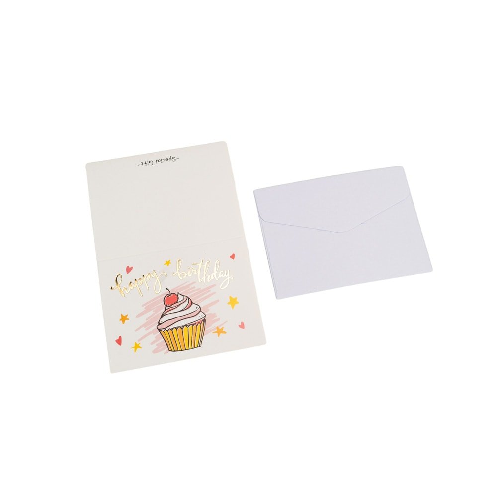 Felicitări hârtie cu mesaj Happy Birthday - model tort (set 6 buc) - CraftUp