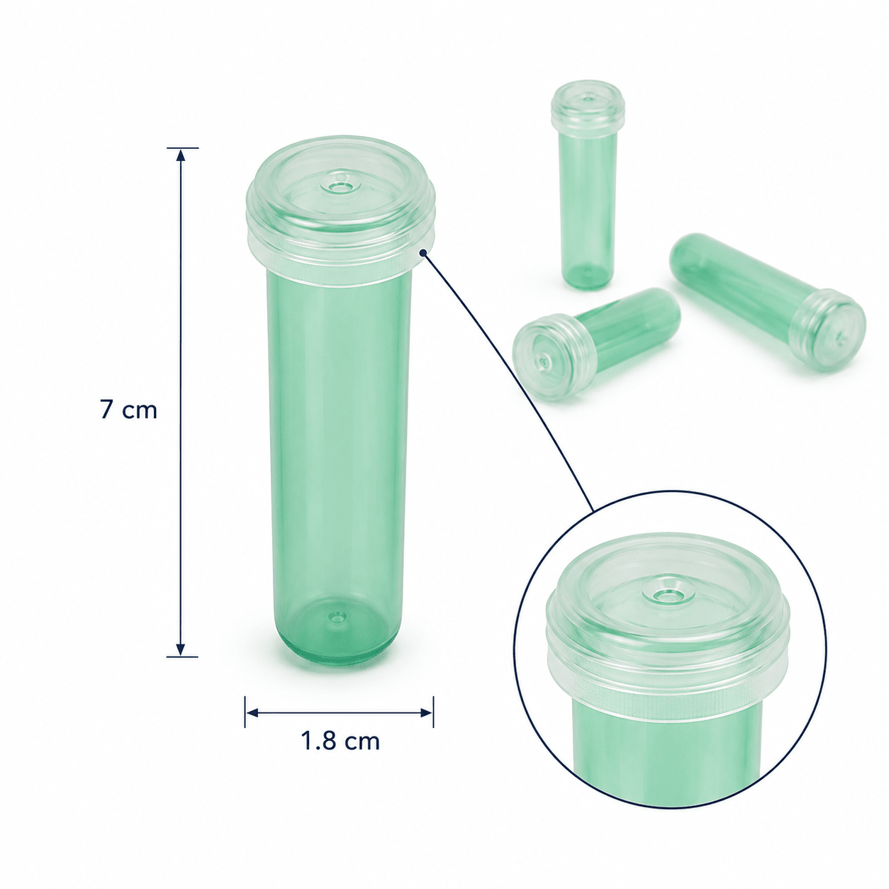 Fiole de apă pentru flori - verde (set 100 buc) - CraftUp