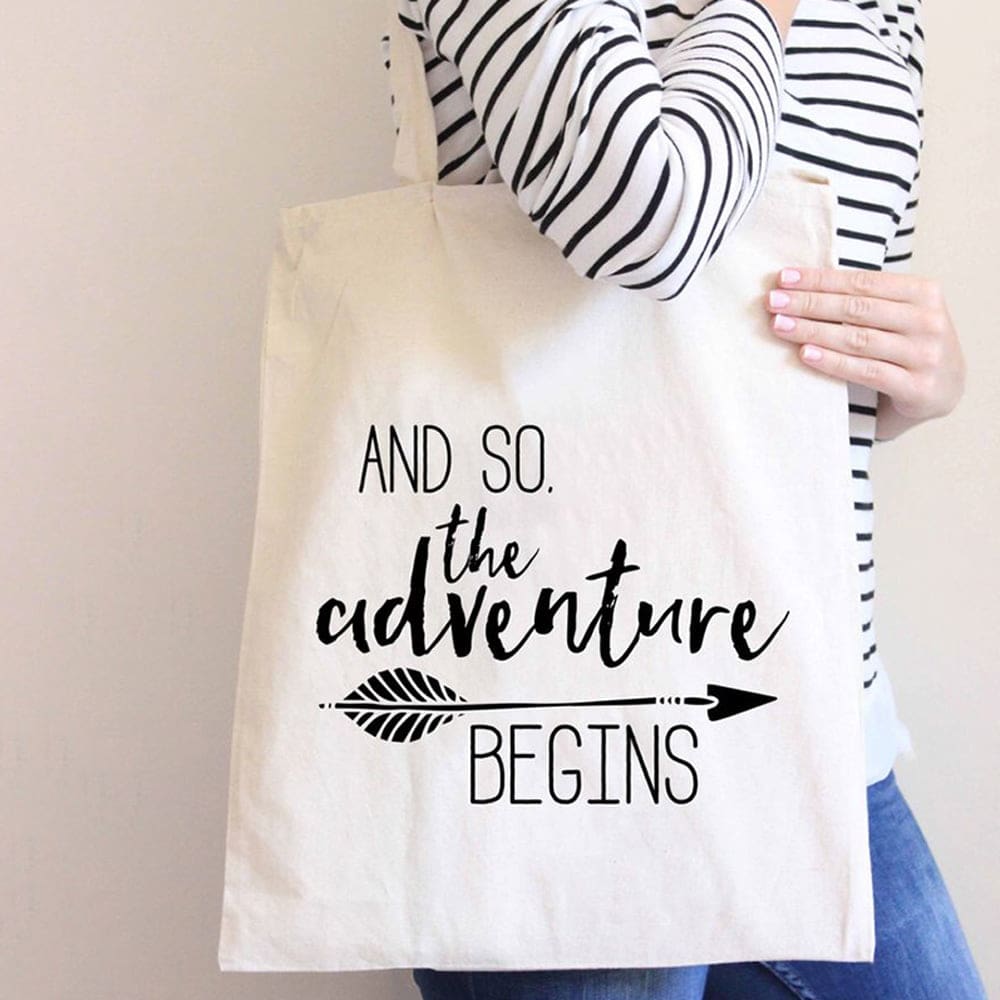 Geantă canvas - model tote cu mâner alb - CraftUp