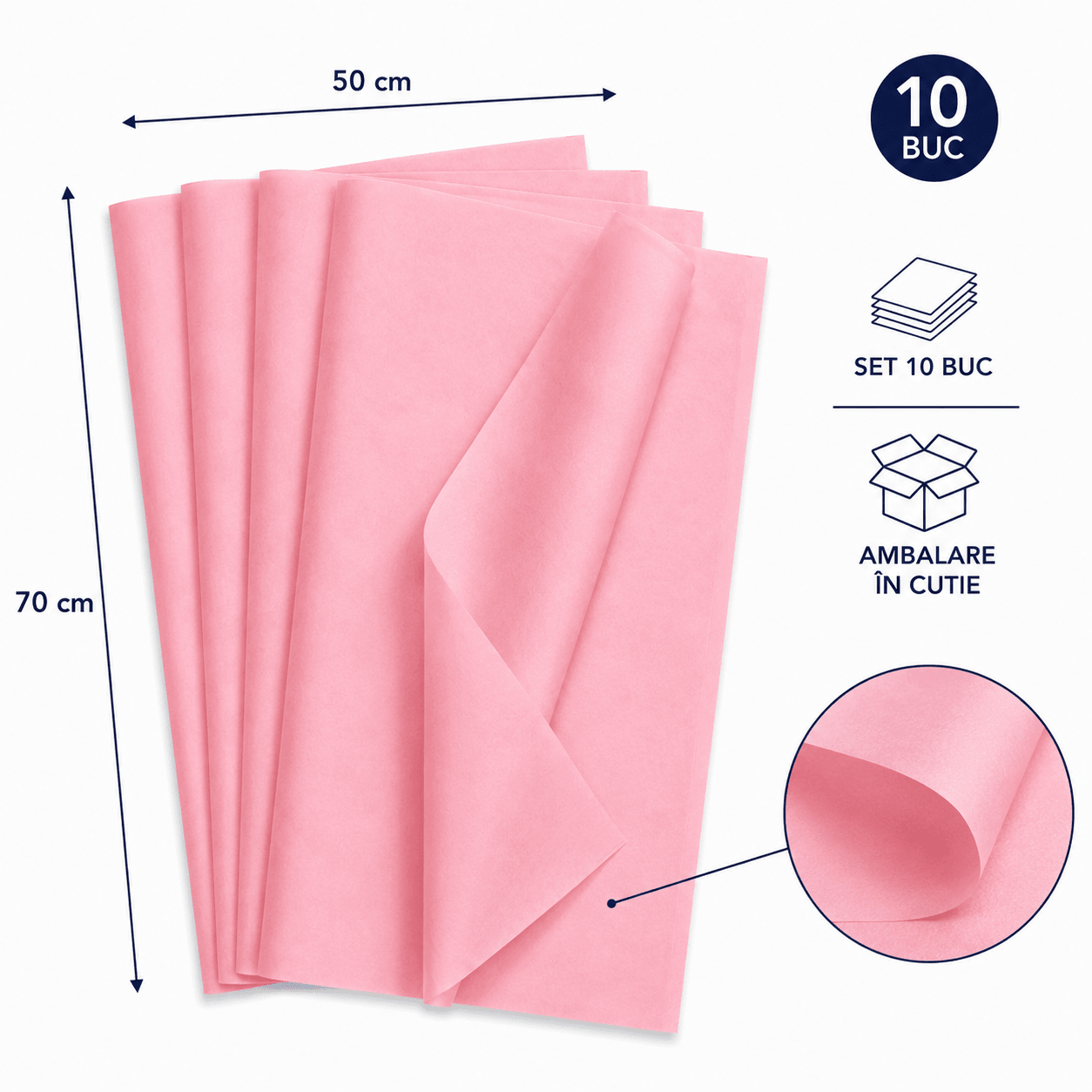 Hârtie de mătase pentru ambalat (set 10 buc) - CraftUp