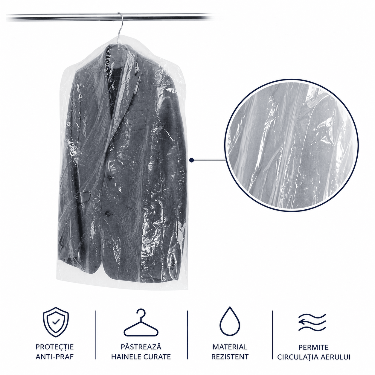 Huse transparente pentru haine (set 100 buc) - CraftUp