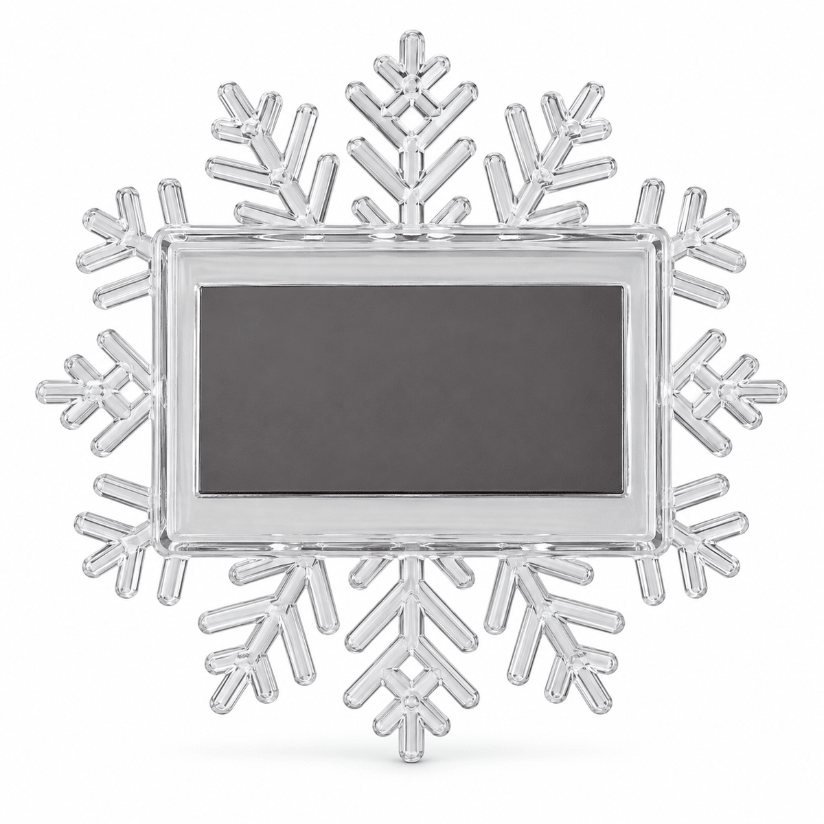 Magnet frigider cu ramă foto fulg de zăpadă - transparent - CraftUp