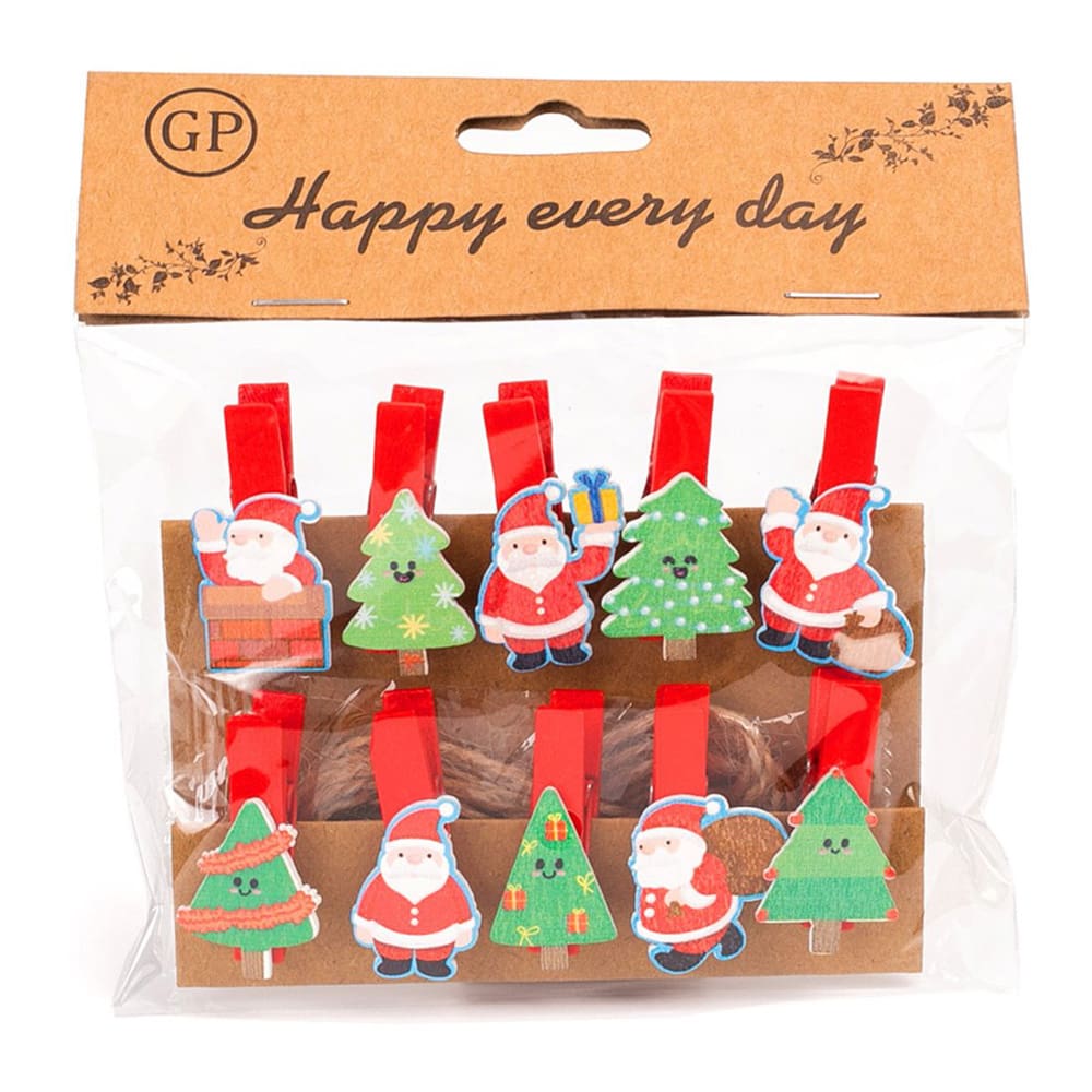 Mini cârlige decorative CRĂCIUN 1 (set 10 buc) - CraftUp
