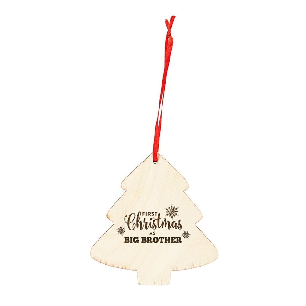 Ornament brad din lemn - șnur roșu - CraftUp