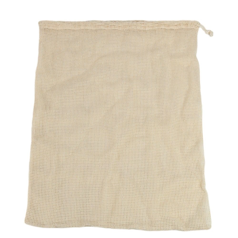Plasă din bumbac cu închidere sfoară - bej 35x45cm (set 10 buc) - CraftUp