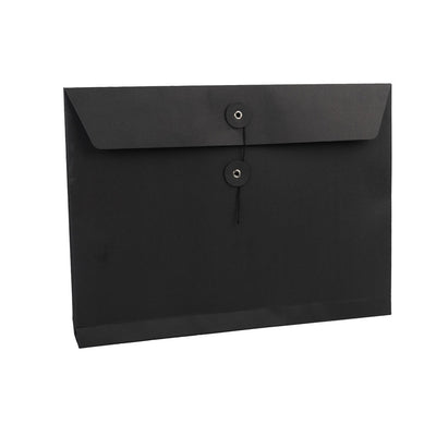 Plicuri hârtie cu sigiliu din sfoară - negru (set 10 buc)