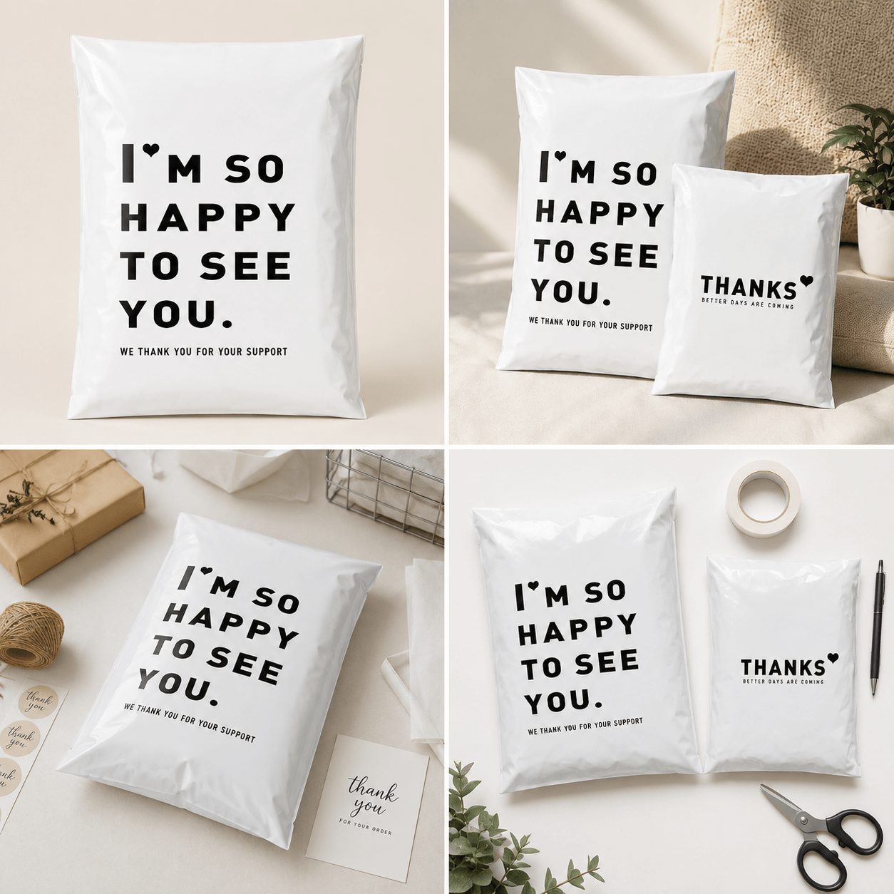 Plicuri curierat cu text decorativ (set 100 buc) - CraftUp
