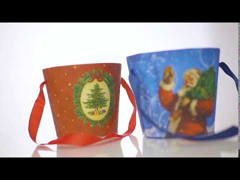 Încărcați videoclipul: Cutie rotundă de Crăciun - model a venit Moșul