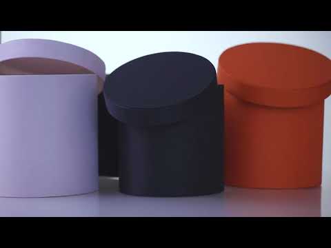 Set 3 cutii rotunde satinate - roșu