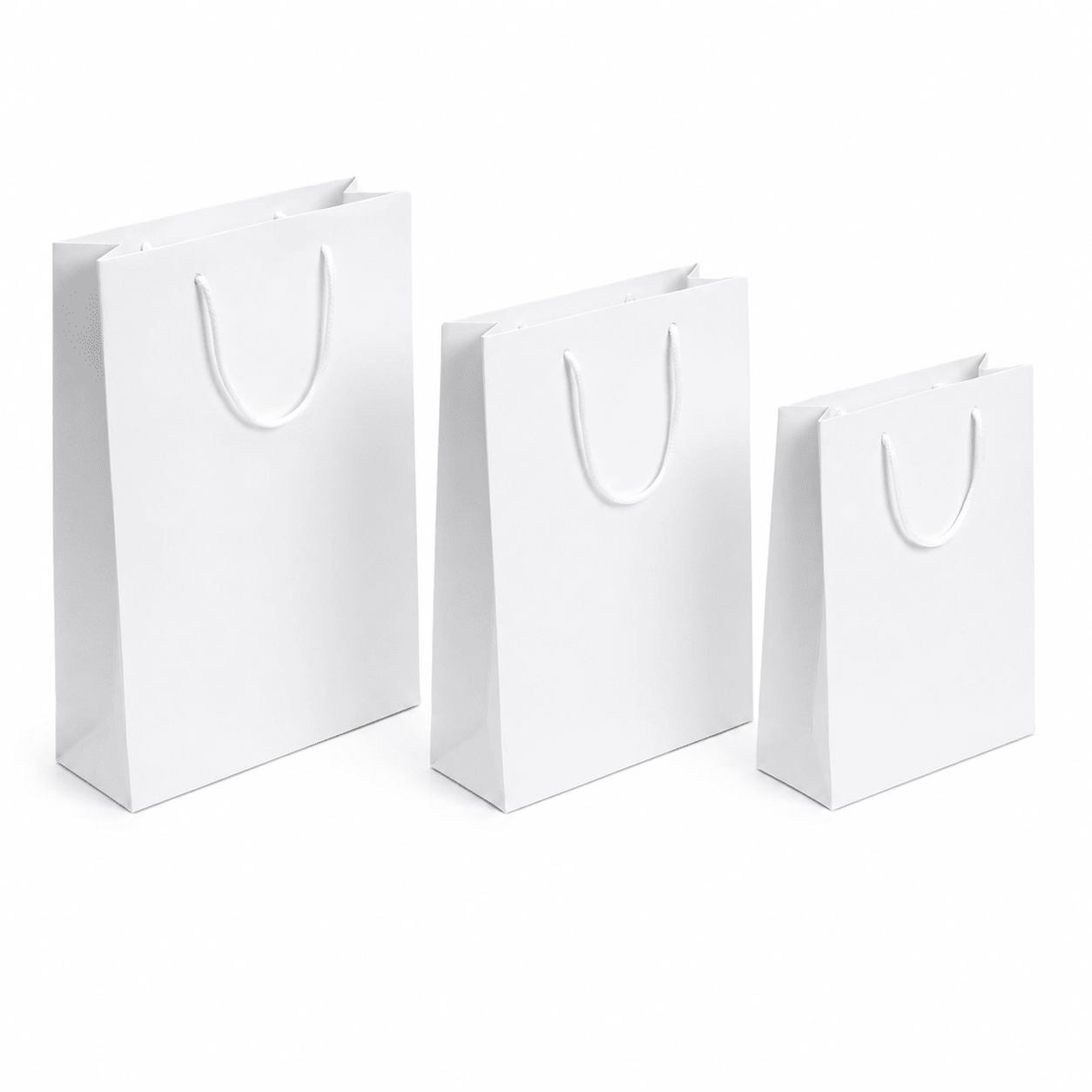 Pungi cadou dreptunghiulare uni - alb (set 12 buc) - CraftUp