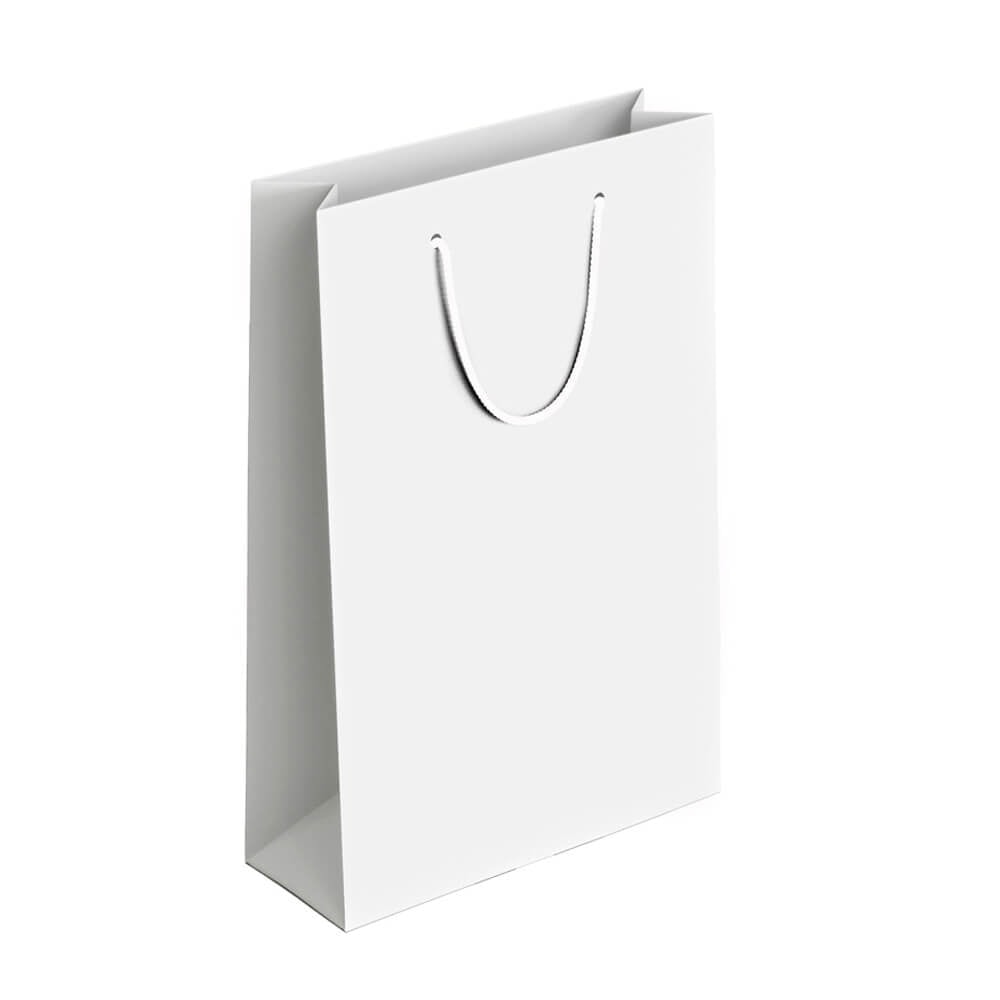 Pungi cadou dreptunghiulare uni - alb (set 12 buc) - CraftUp