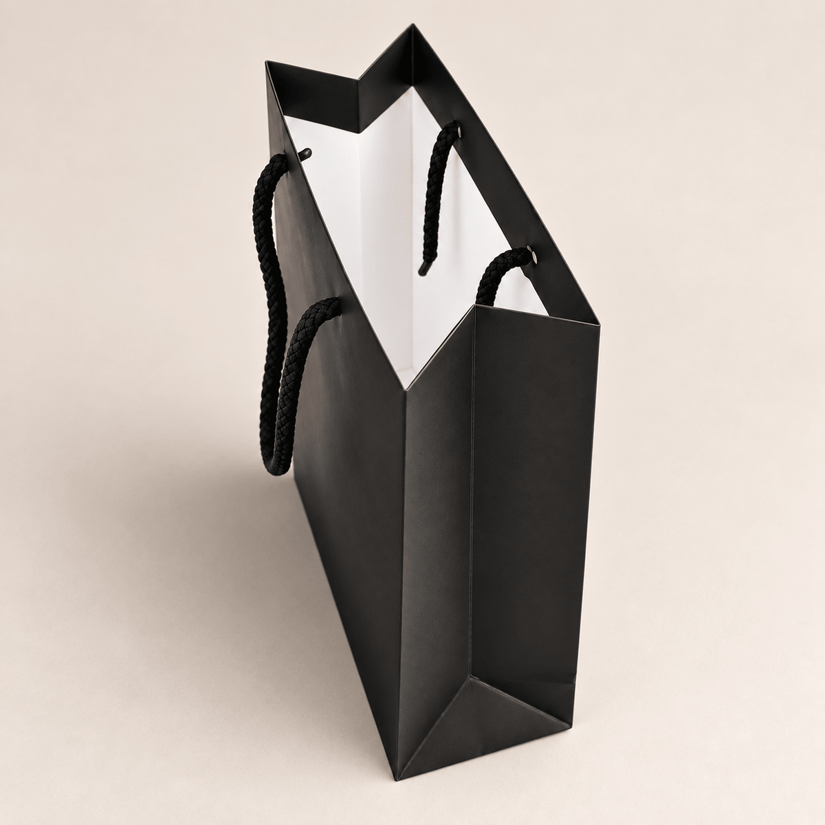 Pungi cadou dreptunghiulare uni - negru (set 12 buc) - CraftUp