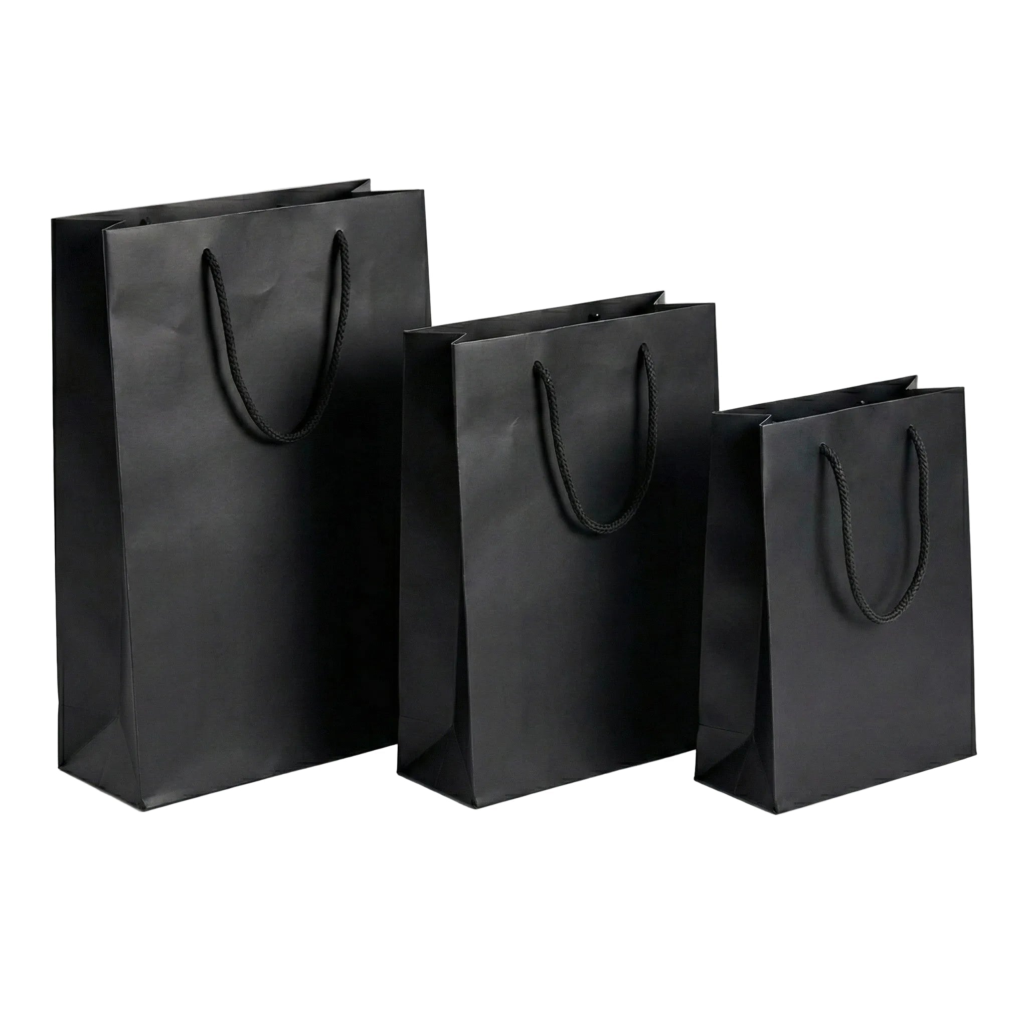 Pungi cadou dreptunghiulare uni - negru (set 12 buc) - CraftUp