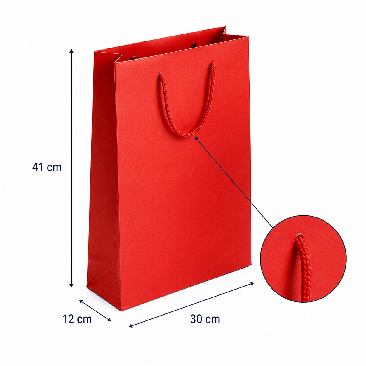 Pungi cadou dreptunghiulare uni - roșu (set 12 buc) - CraftUp