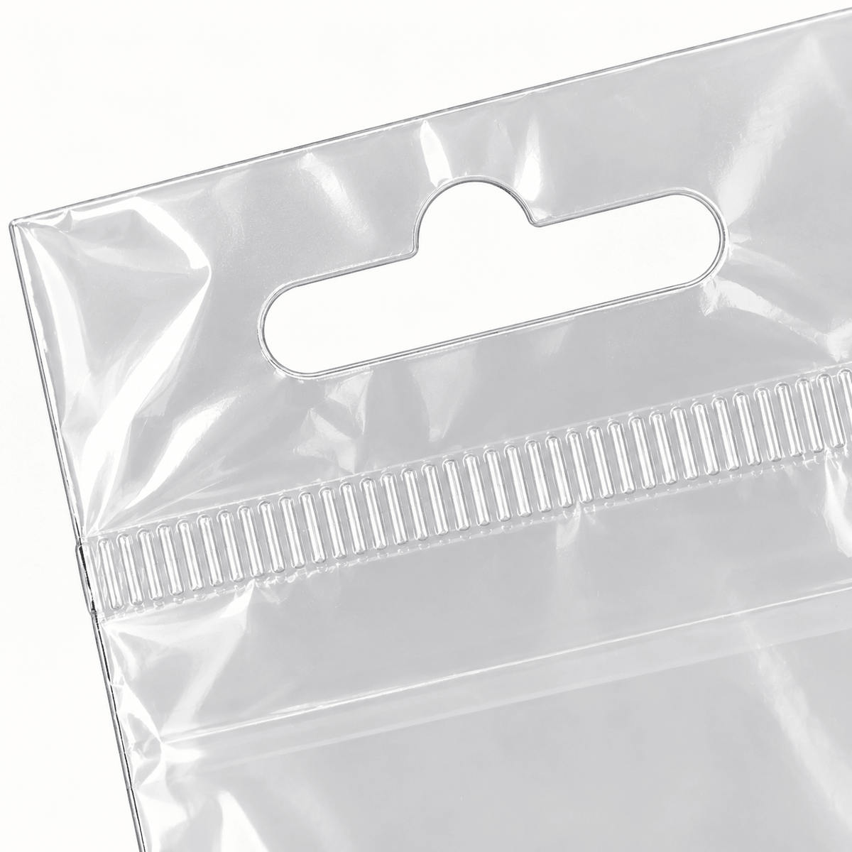 Pungi cu agățătoare și clapetă adezivă - transparent (set 1000 buc) - CraftUp