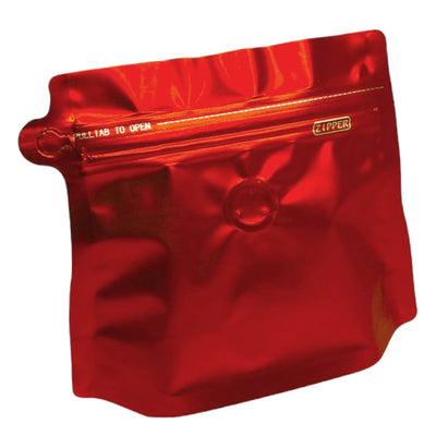 Pungi stand up model pouch cu valva și fermoar - roșu (set 50 buc) 20x17x6cm
