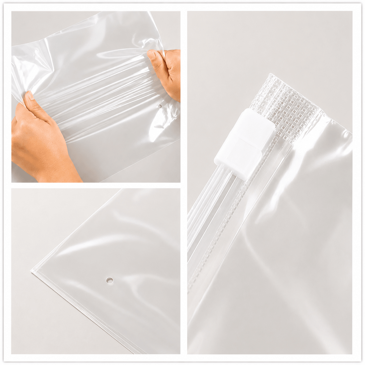 Pungi transparente reutilizabile cu închidere tip cursor (set 50 buc) - CraftUp