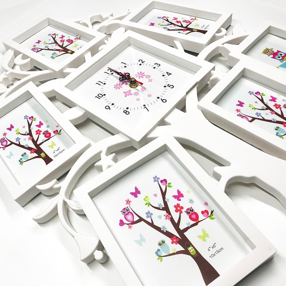 Ramă foto ceas 6 poze - model Copac - CraftUp