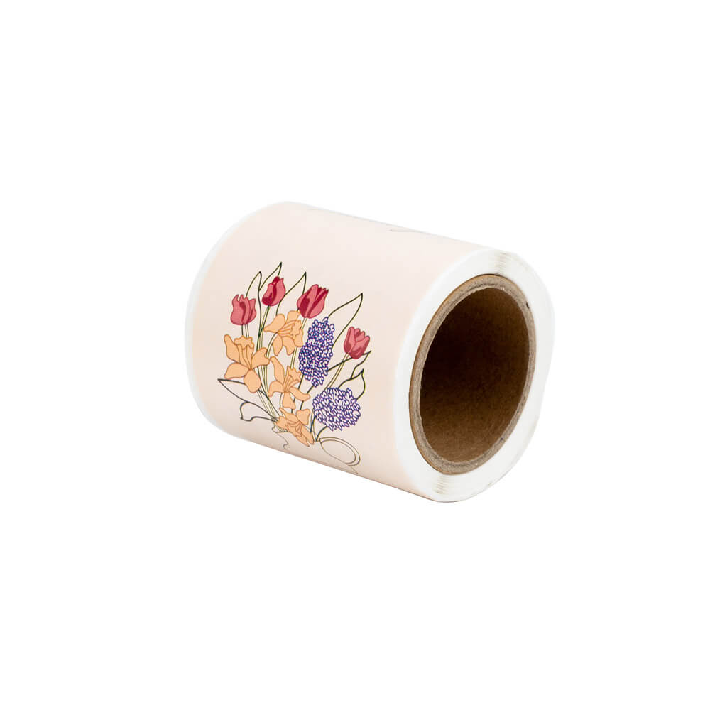 Rolă 50 stickere lungi cu flori - model 1 - CraftUp