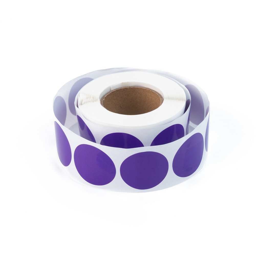 Rolă 500 stickere blank rotunde 2.5cm - mov - CraftUp