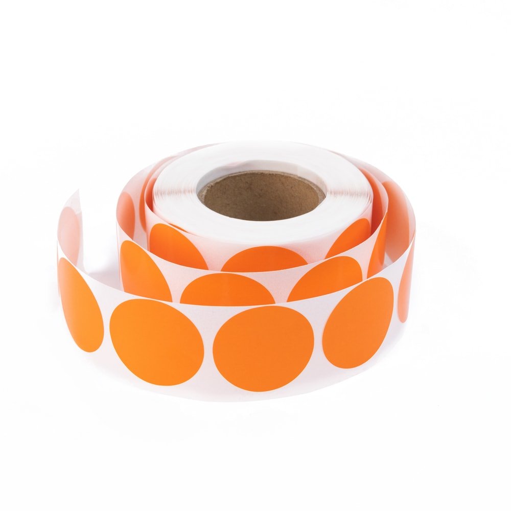 Rolă 500 stickere blank rotunde 2.5cm - portocaliu - CraftUp