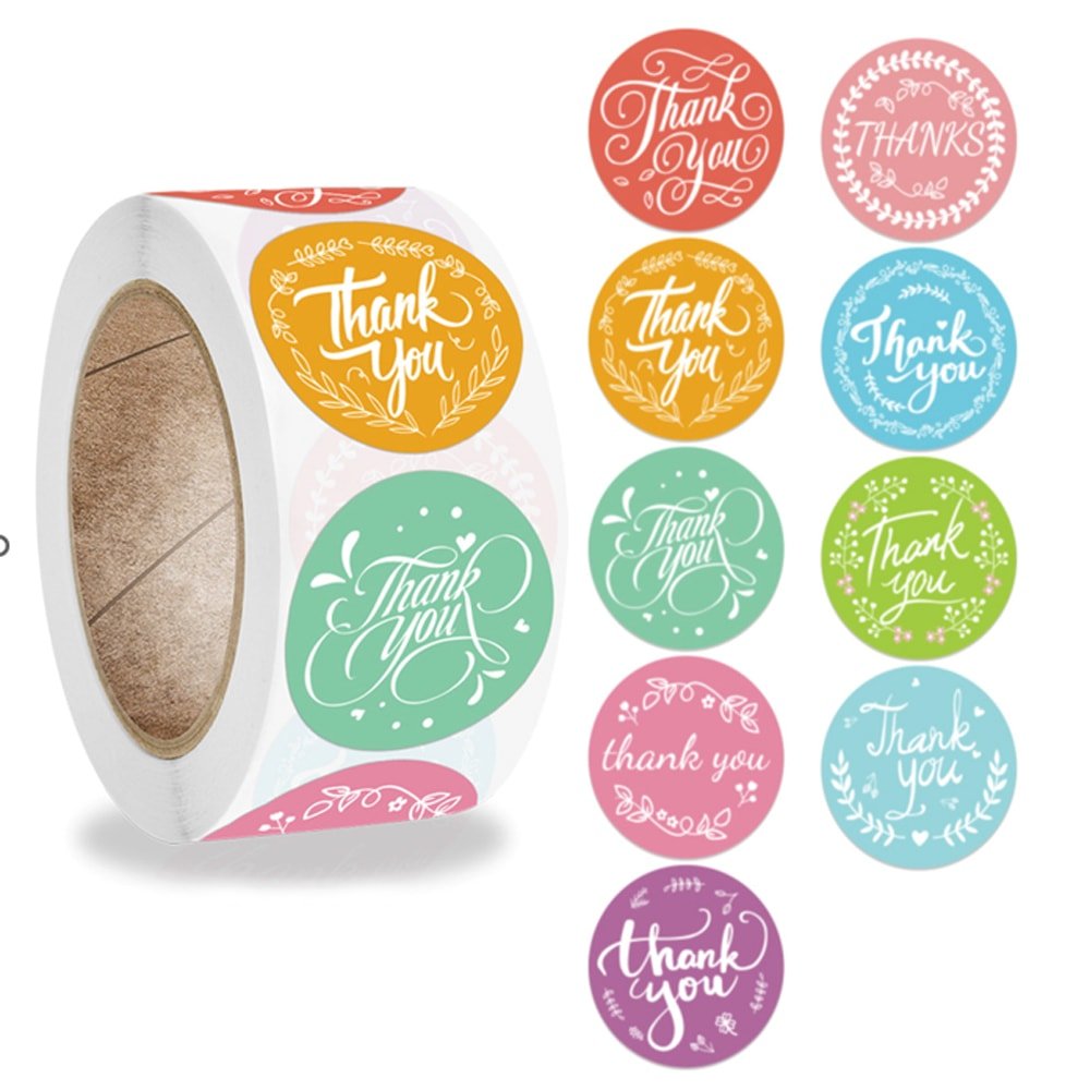 Rolă 500 stickere rotunde 2.5cm - mix modele 4 - CraftUp