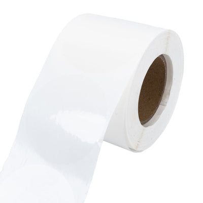 Rolă cu stickere rotunde transparente (500 buc/rolă)