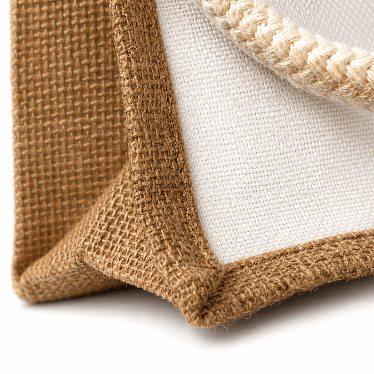 Sacoșă textil cu interior rezistent la apă 41x33x18cm - alb - maro - CraftUp