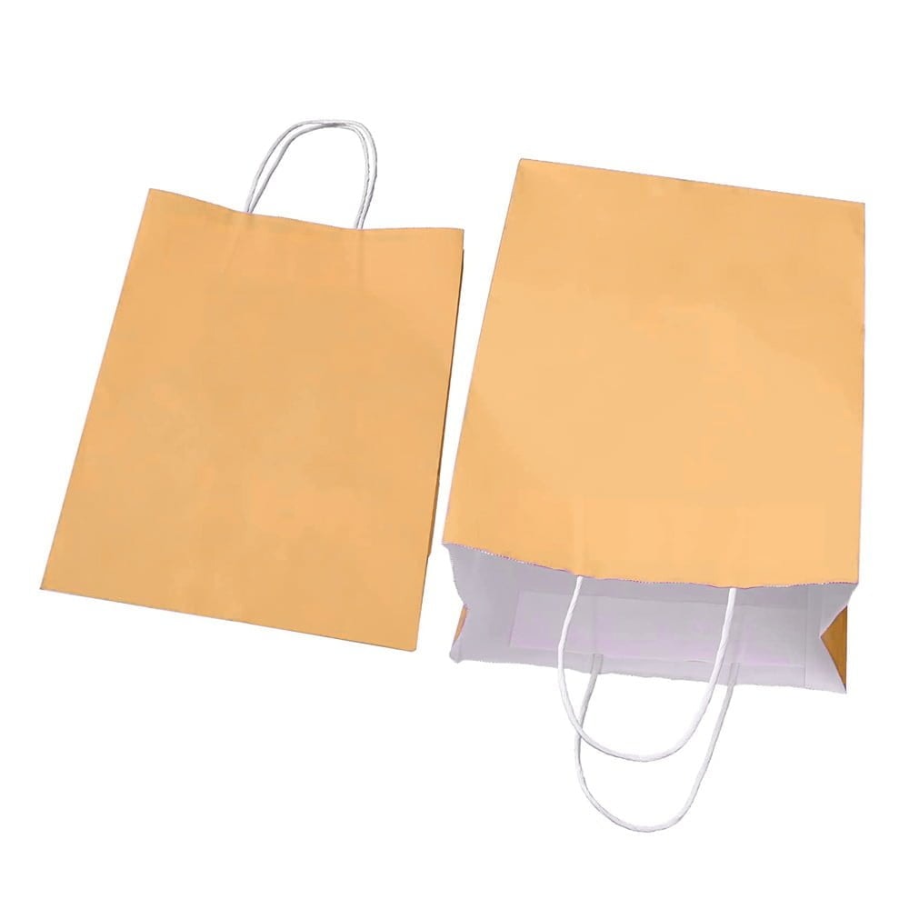 Sacoșe hârtie cu mâner răsucit - kraft deschis (set 12 buc) - CraftUp