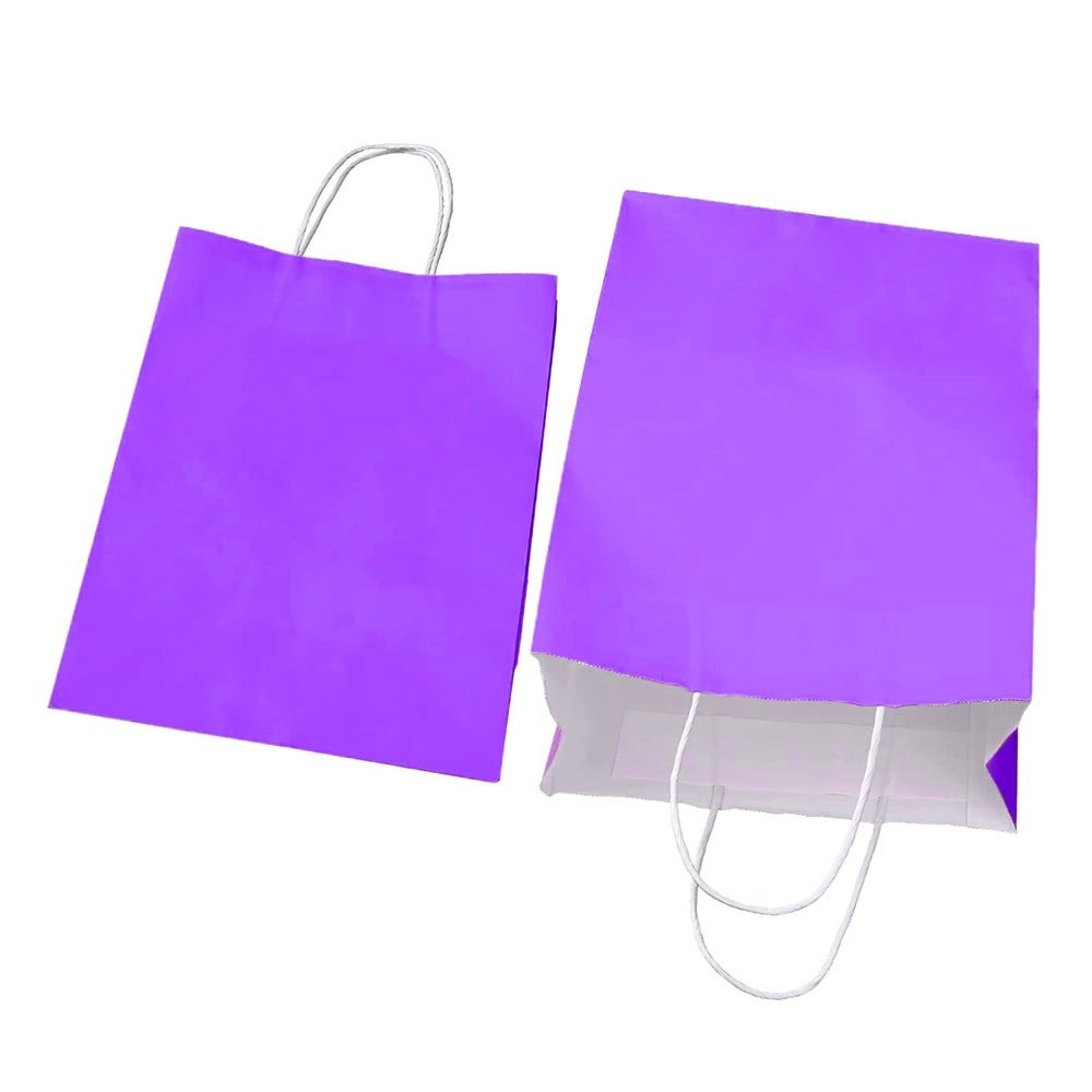 Sacoșe hârtie cu mâner răsucit - mov (set 12 buc) - CraftUp