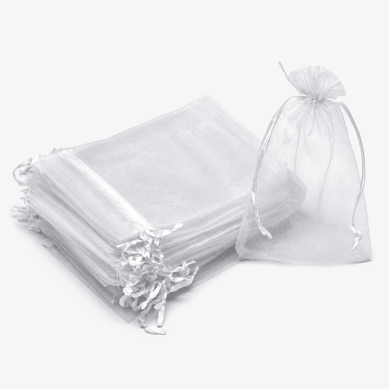 Săculeți organza cu șnur satin 12x17cm (set 100 buc) - CraftUp