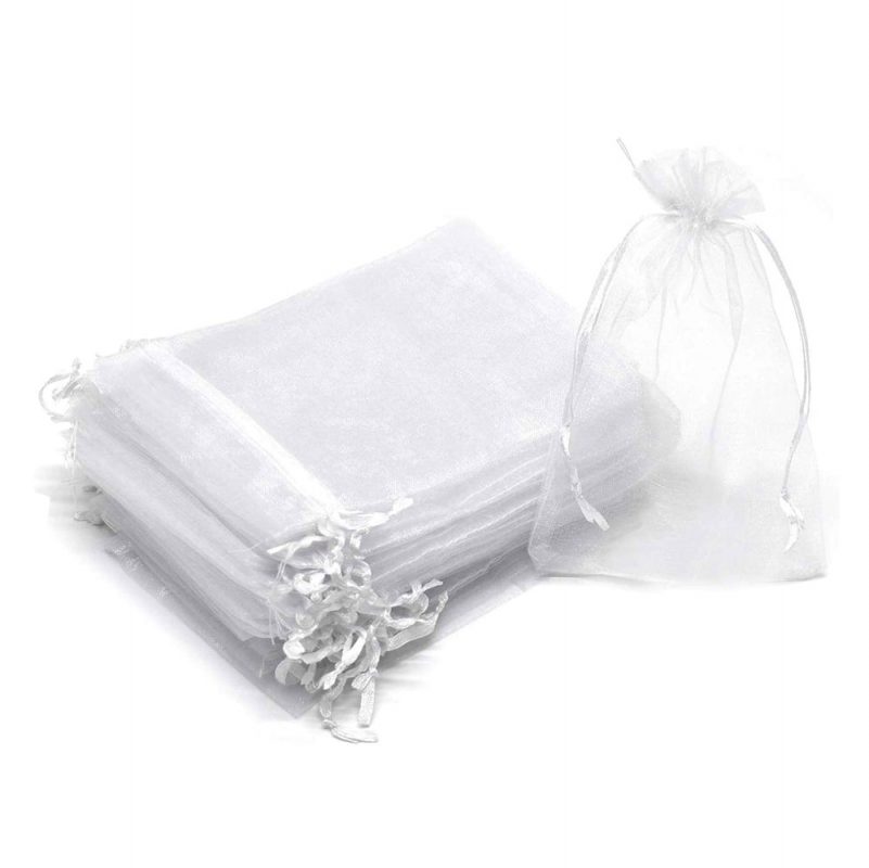 Săculeți organza cu șnur satin 7x9cm (set 100 buc) - CraftUp