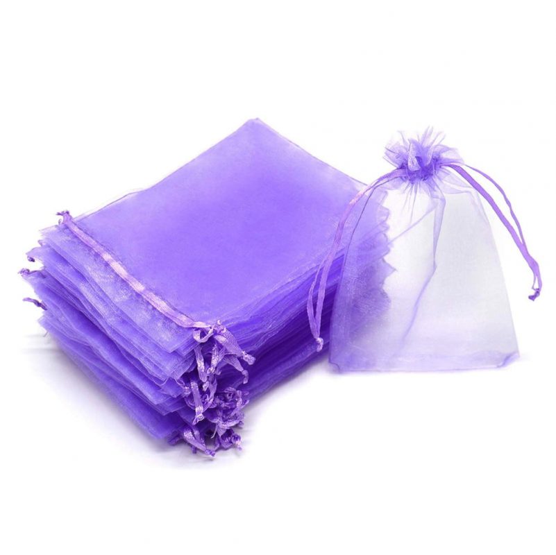 Săculeți organza cu șnur satin 9x12cm (set 100 buc) - CraftUp