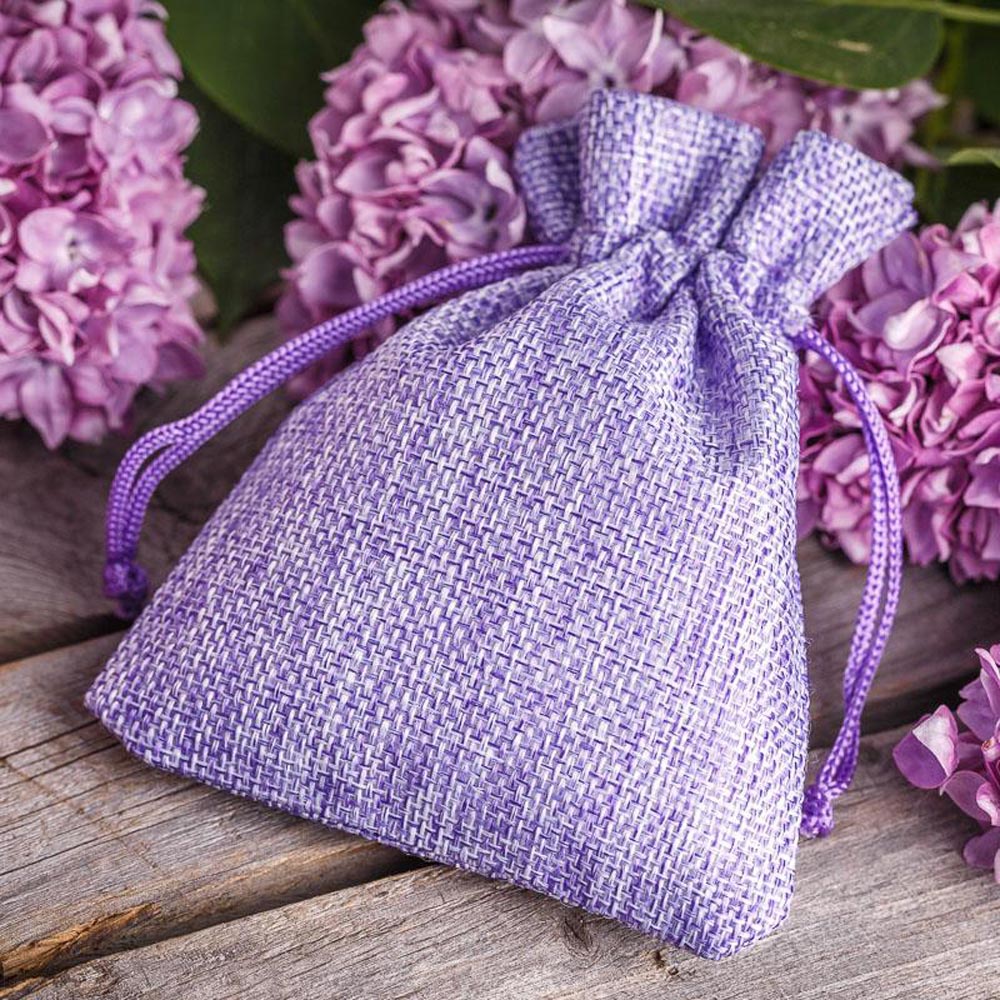 Săculeți țesătură sac cu sfoară 7x9cm (set 50 buc) - CraftUp