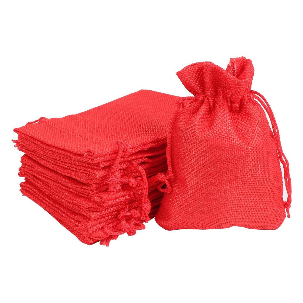 Săculeți țesătură sac cu sfoară 9x12cm (set 50 buc) - CraftUp