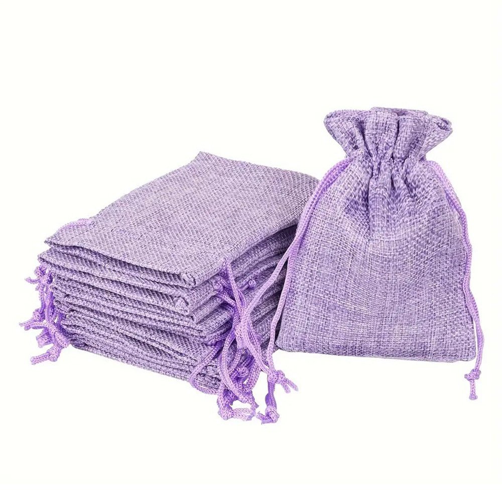 Săculeți țesătură sac cu sfoară 9x12cm (set 50 buc) - CraftUp