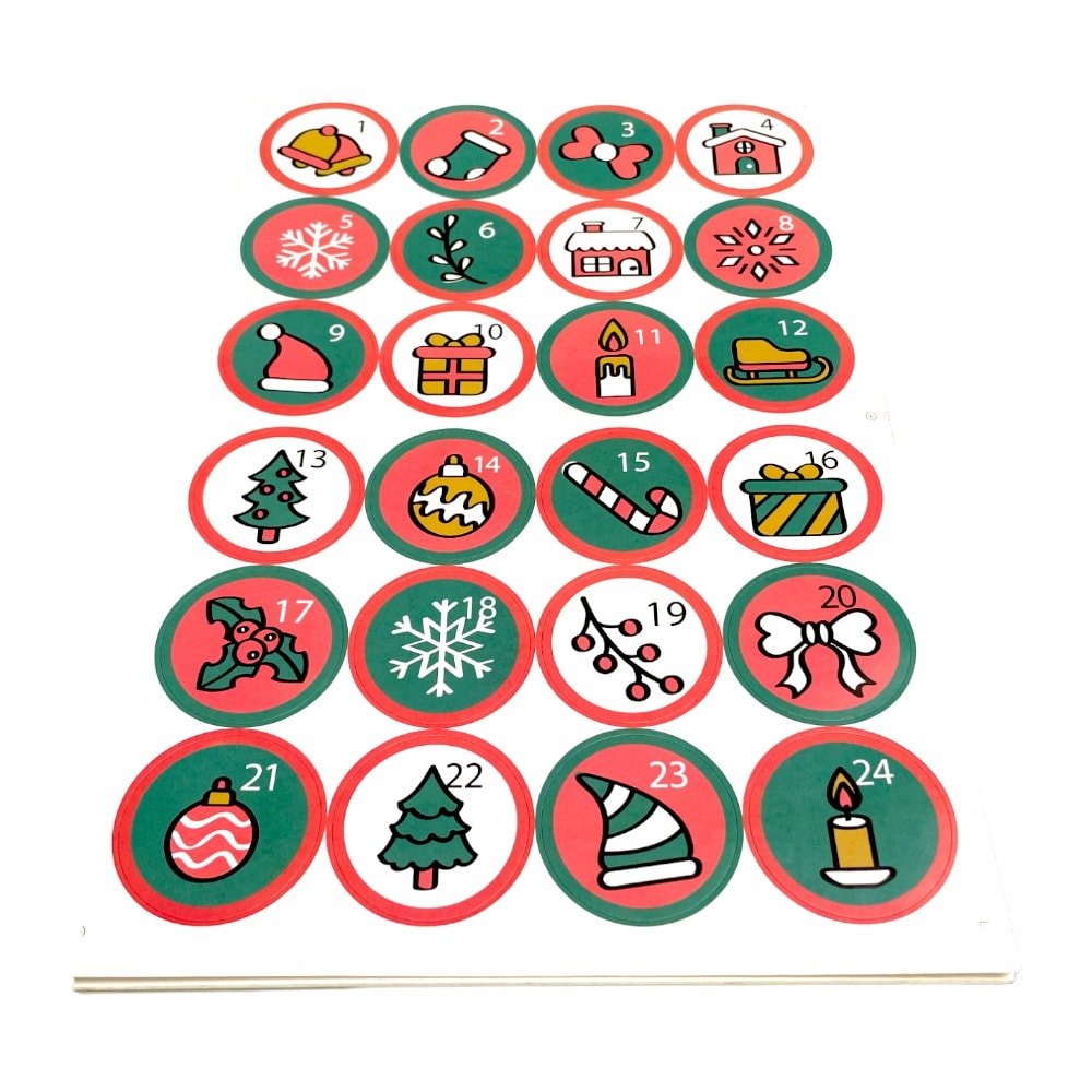 Set 10 foi x 24 stickere de Crăciun 4.5cm - model 4 - CraftUp
