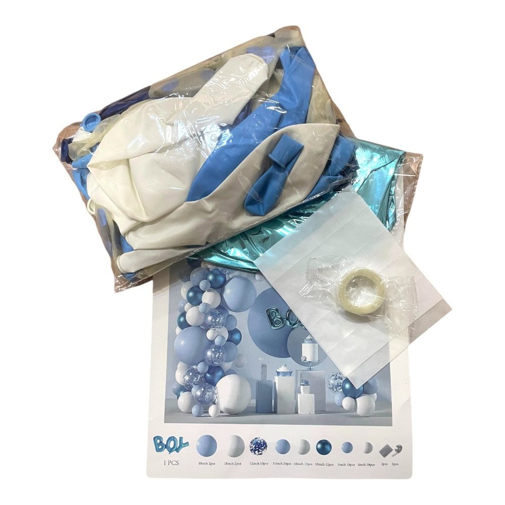 Set 100 baloane stil arcadă cu text Boy - model 4 bleu - CraftUp