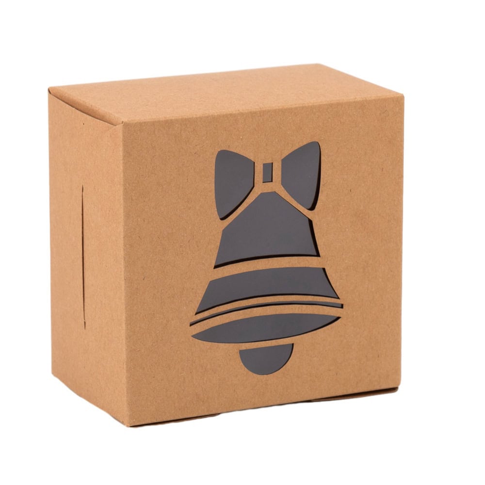 Set 24 cutii de Crăciun cu 6 modele de ferestre diferite - kraft - CraftUp