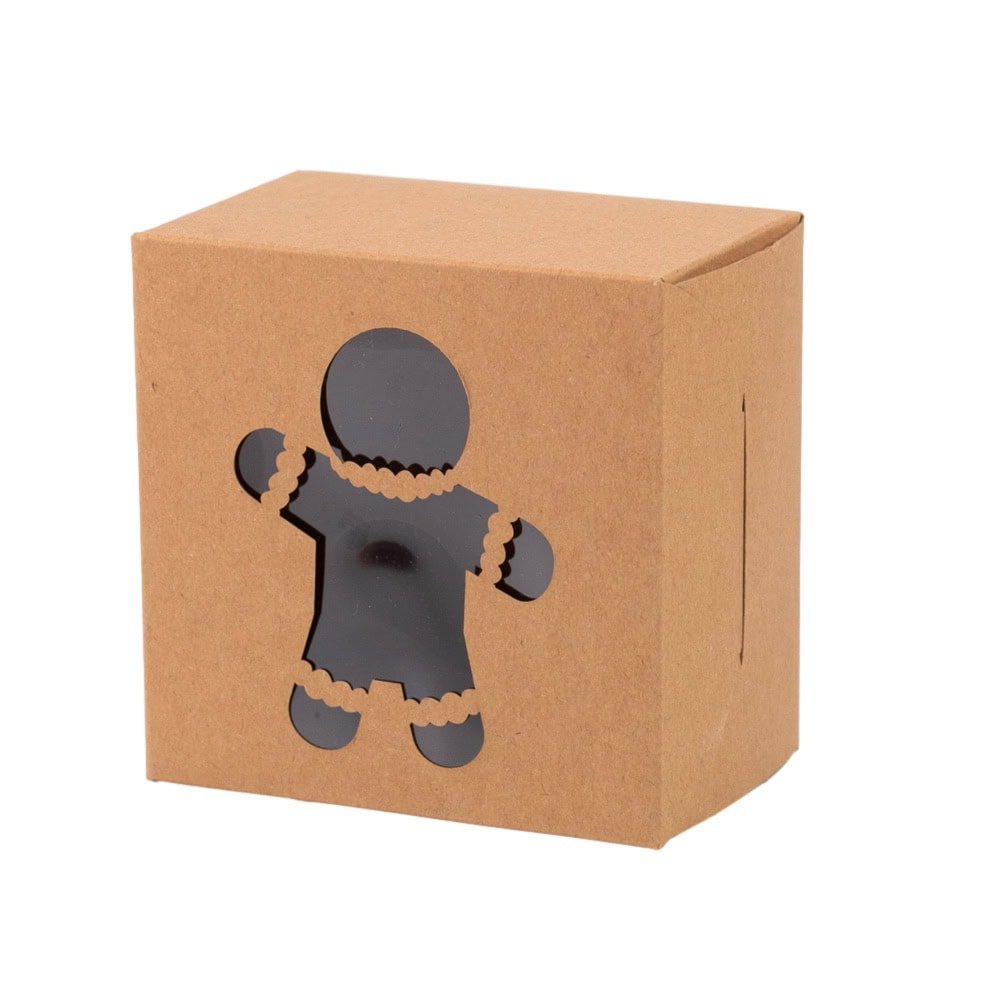 Set 24 cutii de Crăciun cu 6 modele de ferestre diferite - kraft - CraftUp